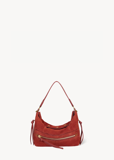 Sac Lucky Hobo Croûte Velours Rouille