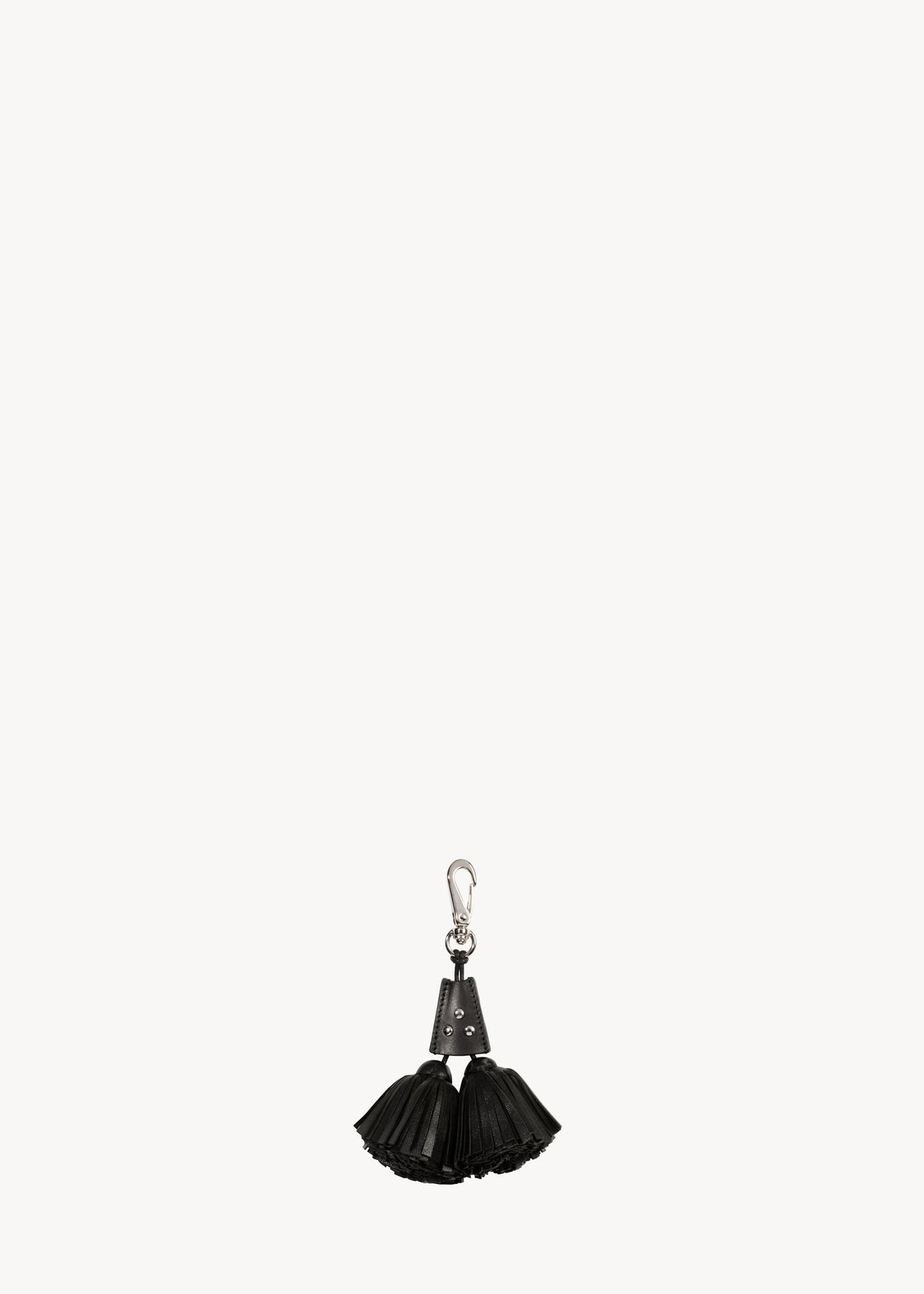 Pompon twin Agneau Noir Silver