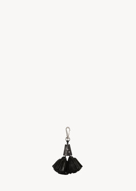 Pompon twin Agneau Noir Silver
