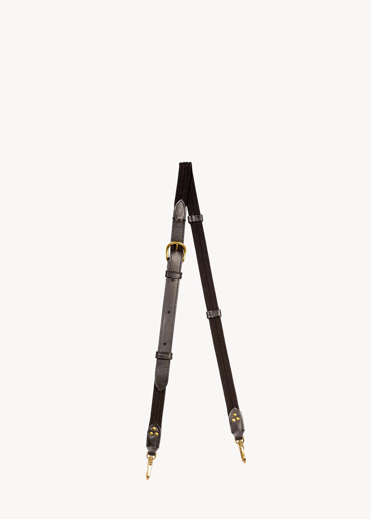 Bandoulière sangle noire fine Vachette Noir Brass