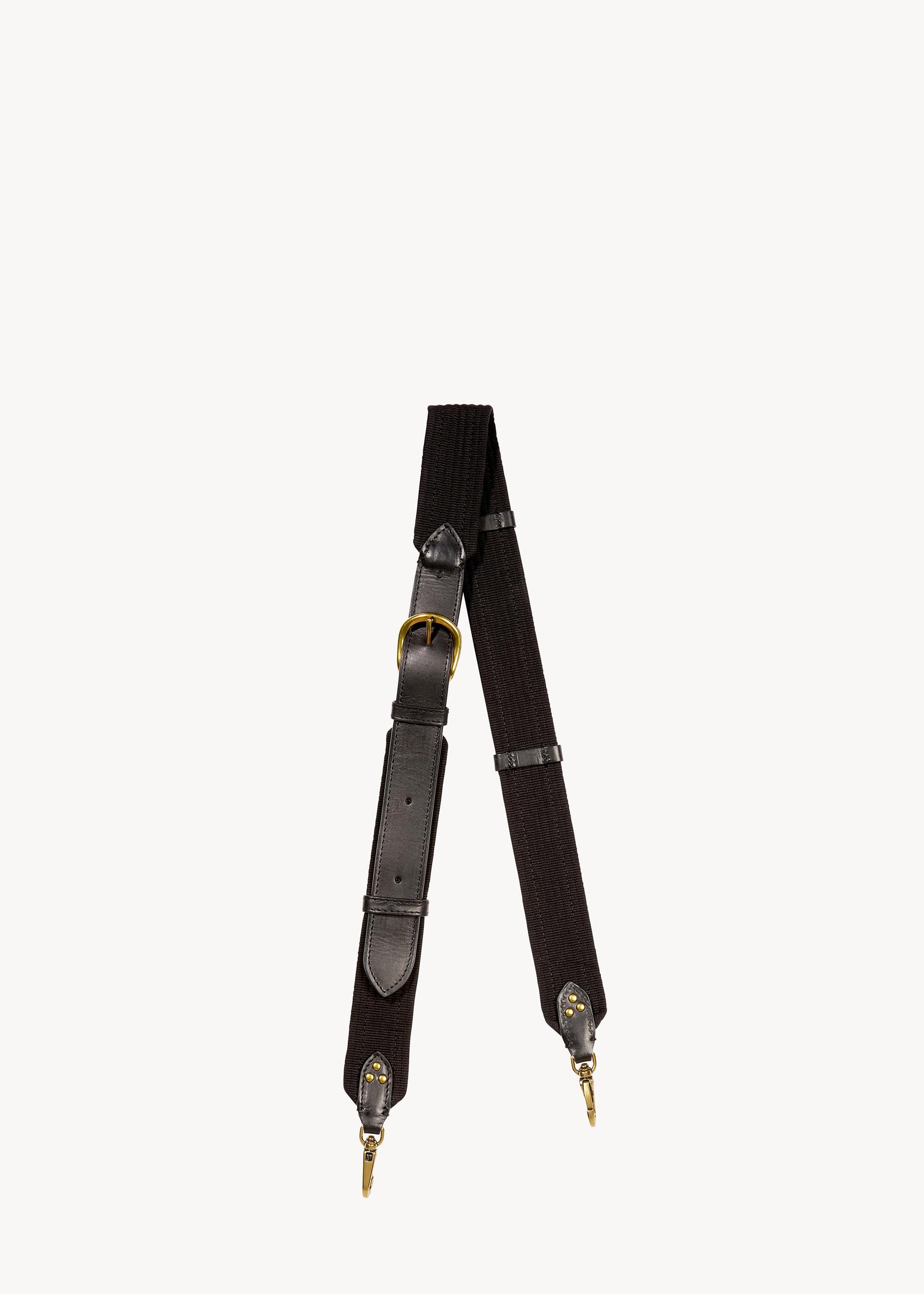 Bandoulière sangle noire large Vachette Noir Brass