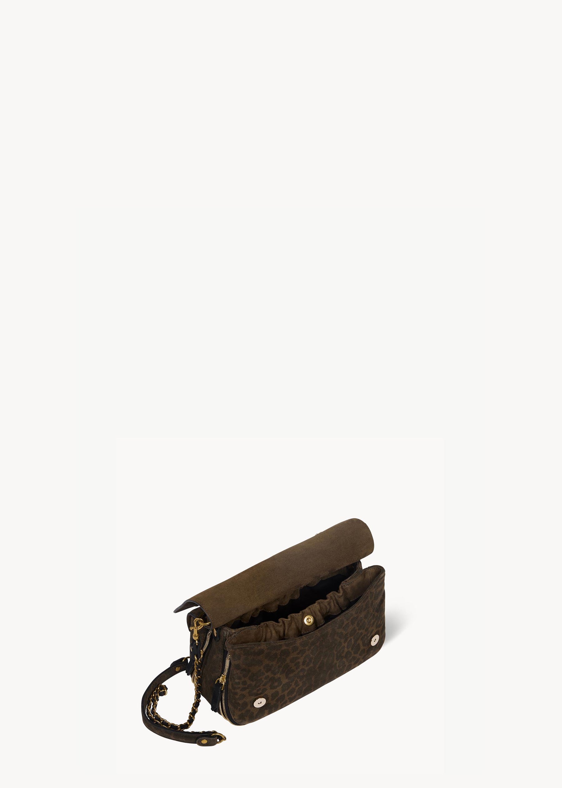 Bobi Croûte Velours Imprimé Léopard Kaki