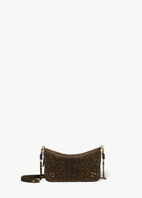Bobi S Imprimé Léopard Kaki Split Suede