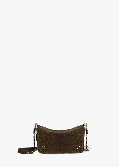 Bobi S Imprimé Léopard Kaki Split Suede