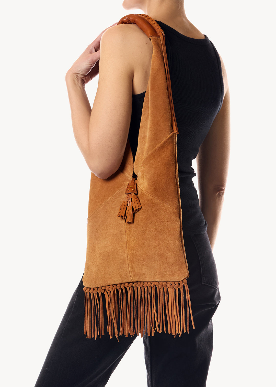 Sac Aram Croûte Velours Caramel