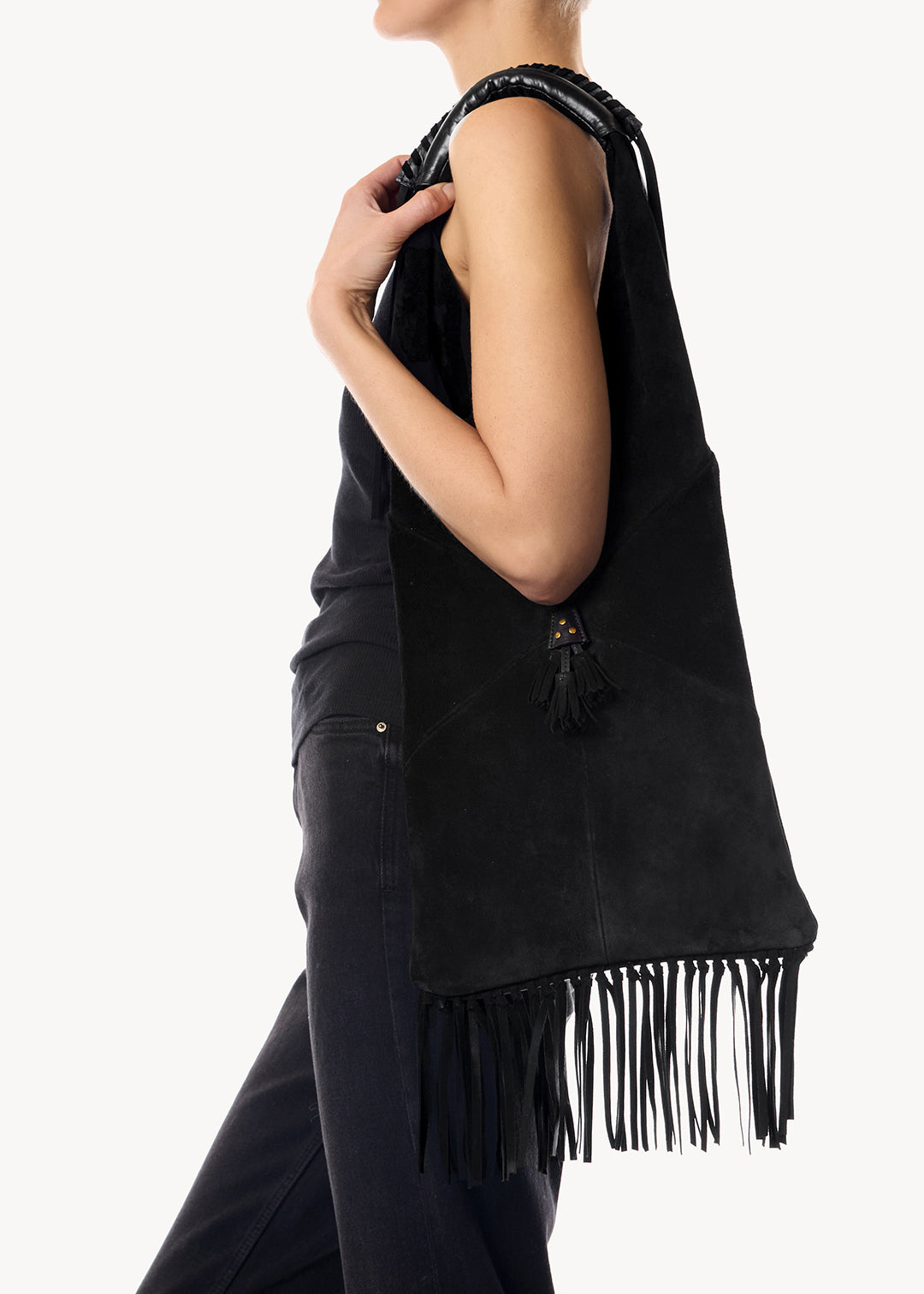 Sac Aram Croûte Velours Noir