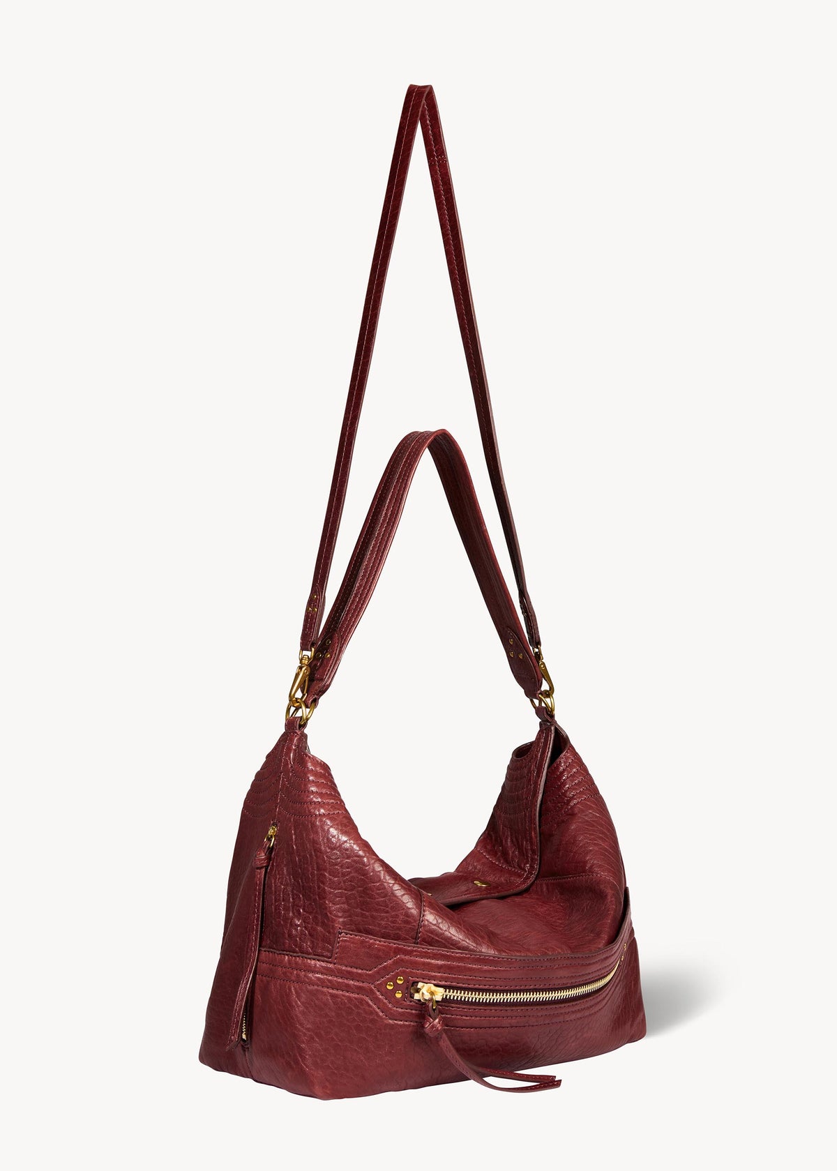 Sac Lucky Hobo Large Agneau Bubble Burgundy