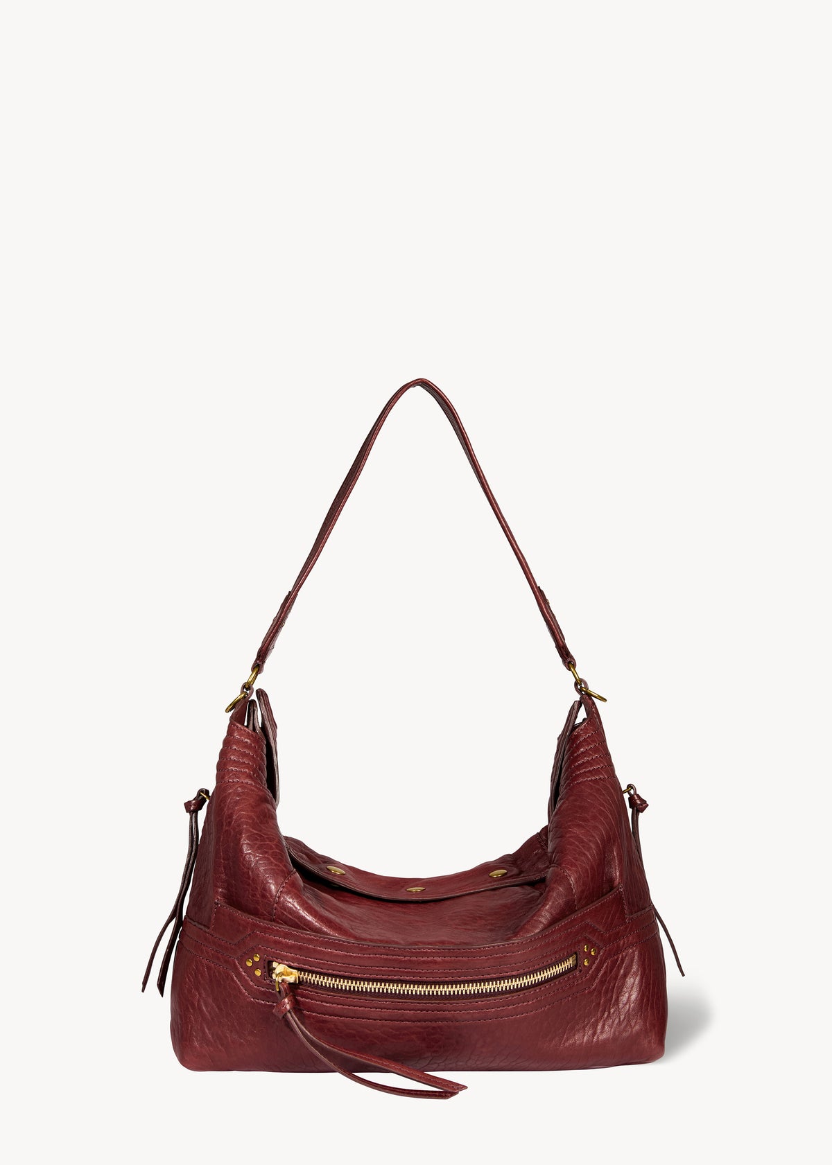 Sac Lucky Hobo Large Agneau Bubble Burgundy