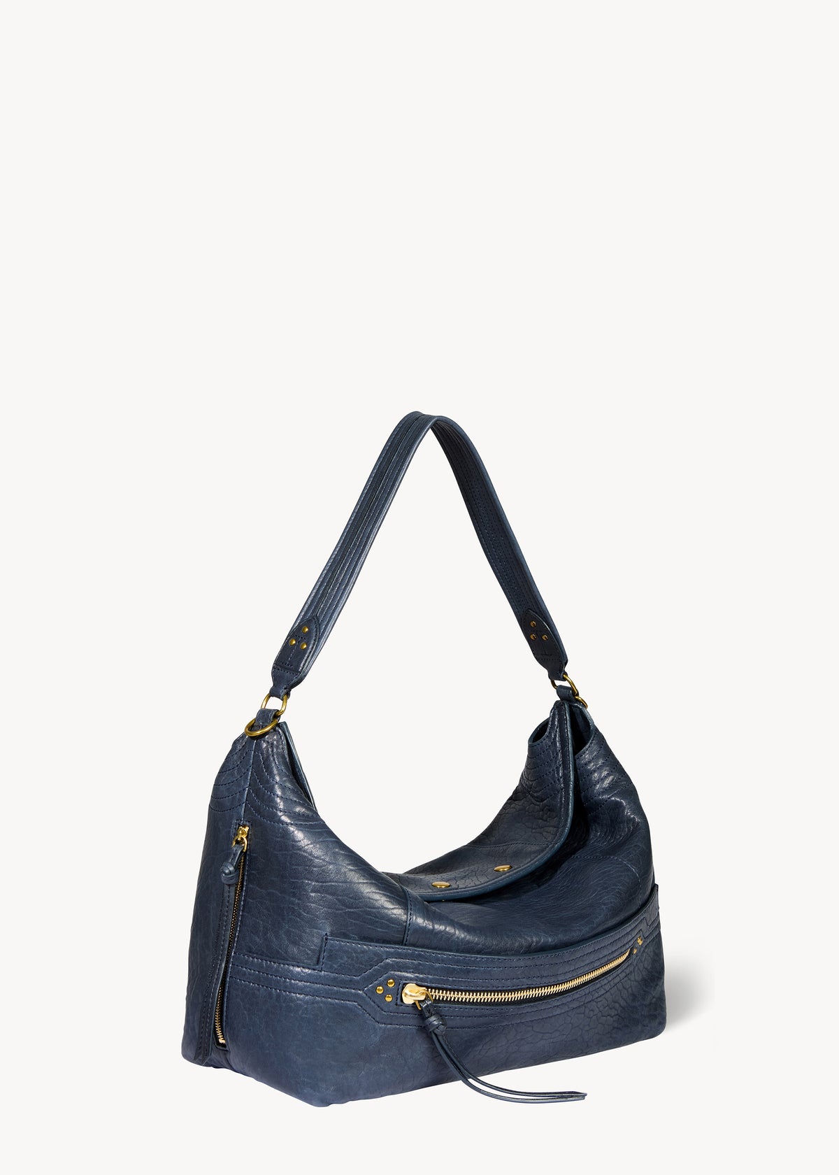 Sac Lucky Hobo Large Agneau Bubble Night Blue