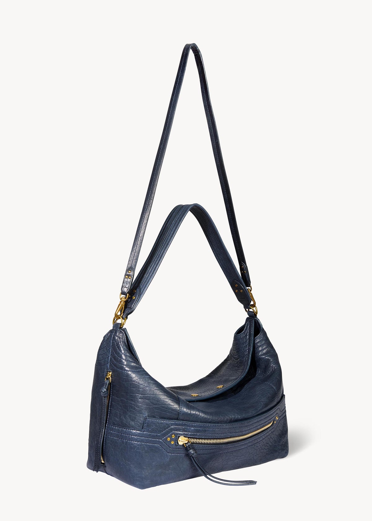 Sac Lucky Hobo Large Agneau Bubble Night Blue
