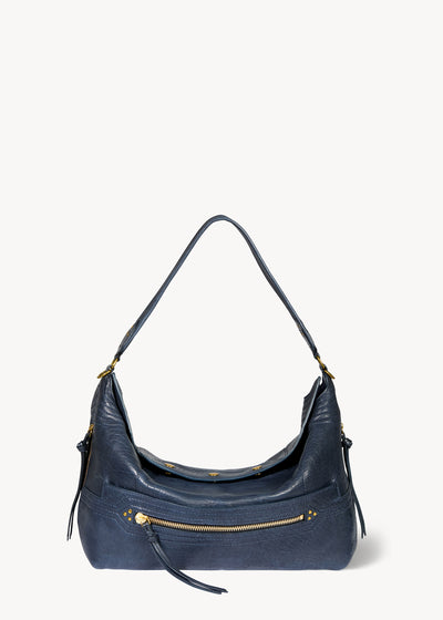 Sac Lucky Hobo Large Agneau Bubble Night Blue
