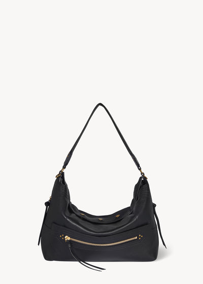 Sac Lucky Hobo Large buffle Noir Brass