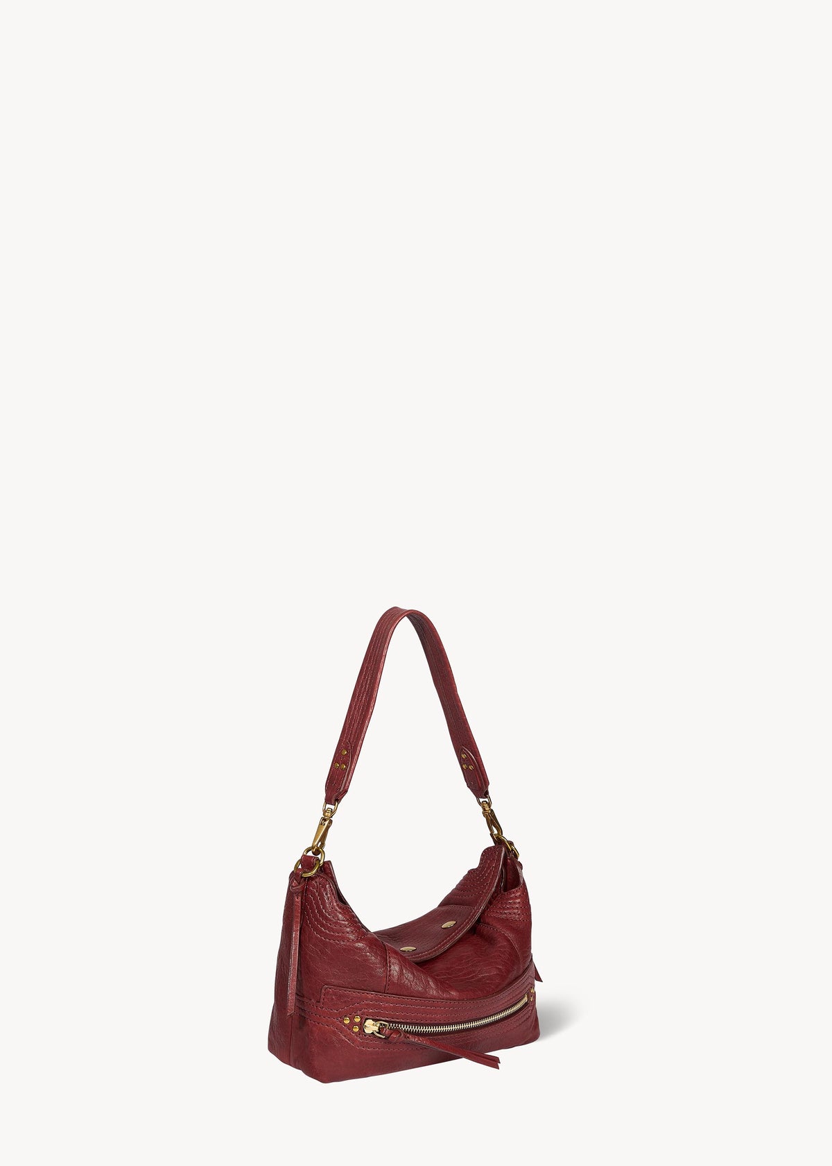 Sac Lucky Hobo Small Agneau Bubble Burgundy