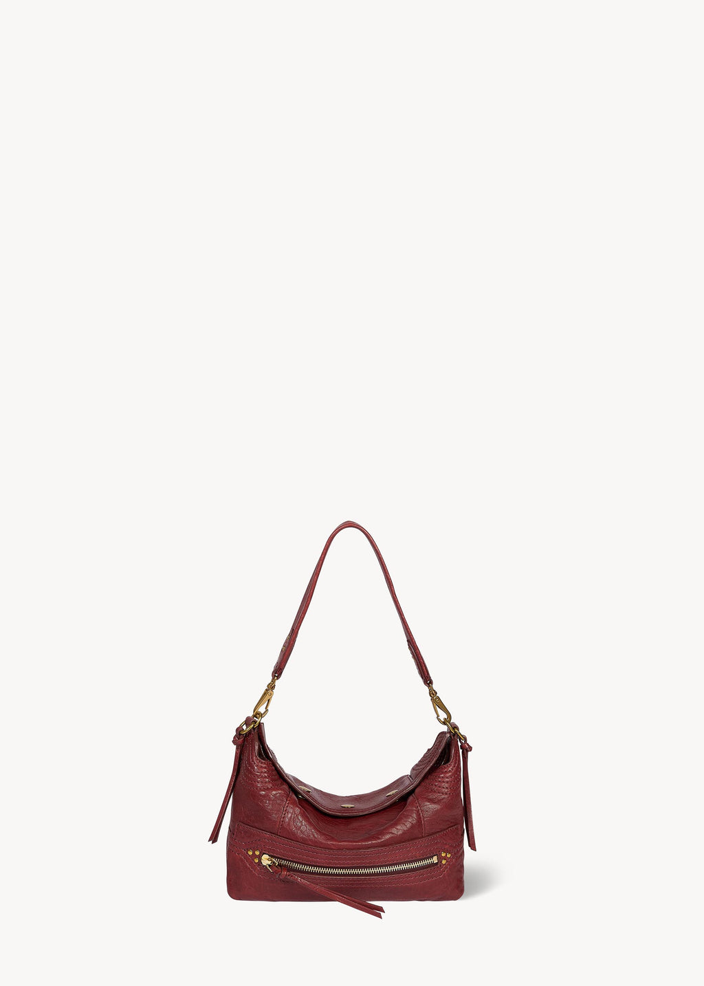 Sac Lucky Hobo Small Agneau Bubble Burgundy