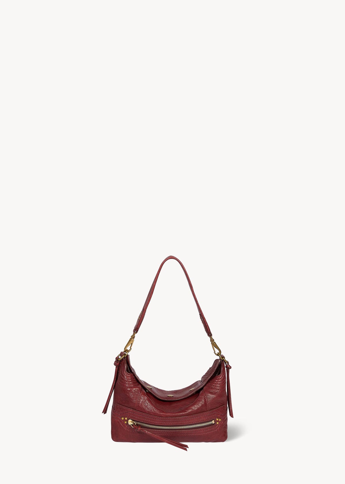 Sac Lucky Hobo Small Agneau Bubble Burgundy