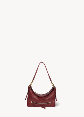 Sac Lucky Hobo Small Agneau Bubble Burgundy
