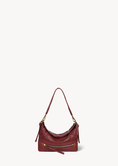 Sac Lucky Hobo Small Agneau Bubble Burgundy
