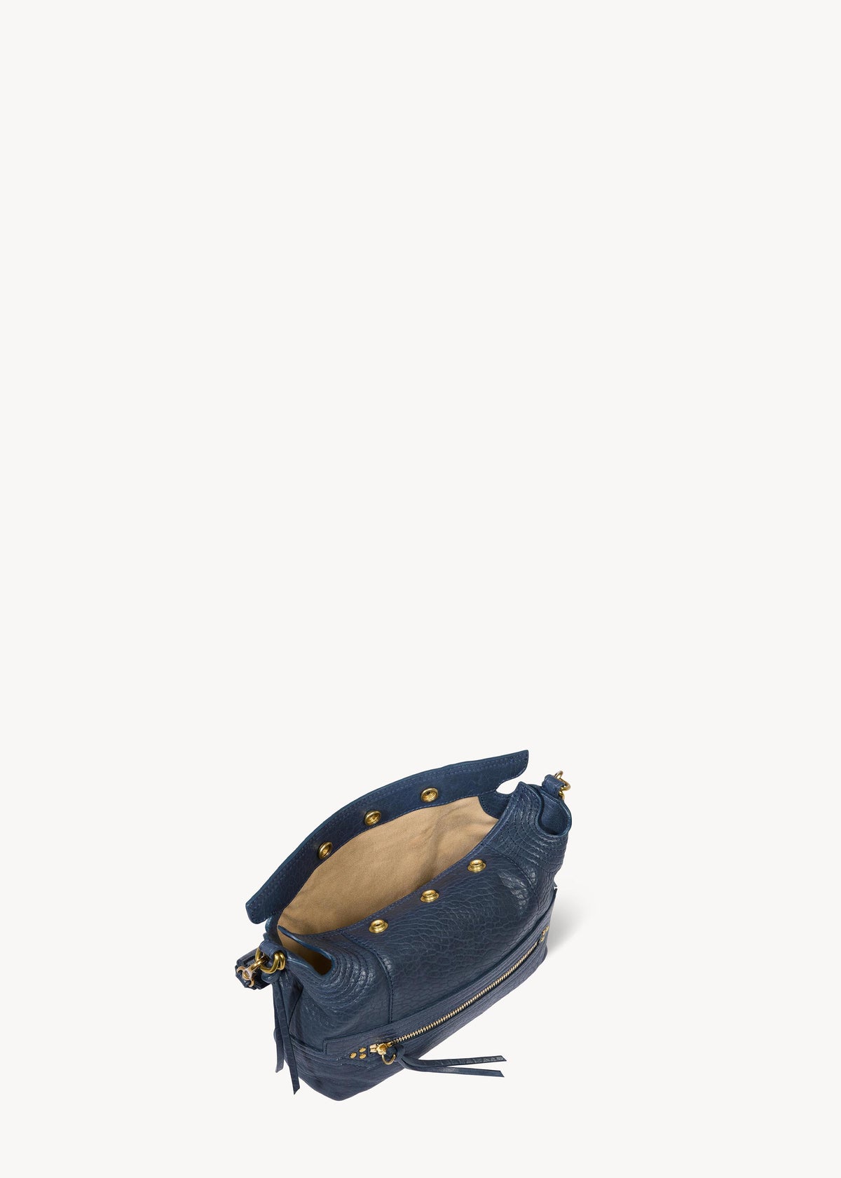 Sac Lucky Hobo Small Agneau Bubble Night Blue