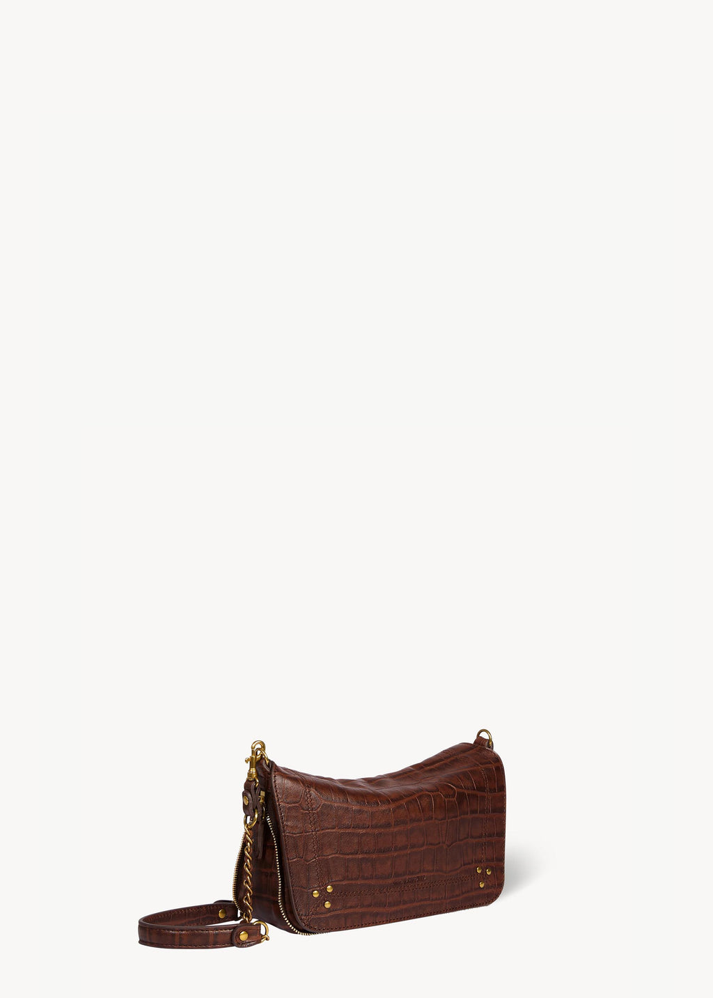 Sac Bobi S Mouton Imprimé Croco Cigare