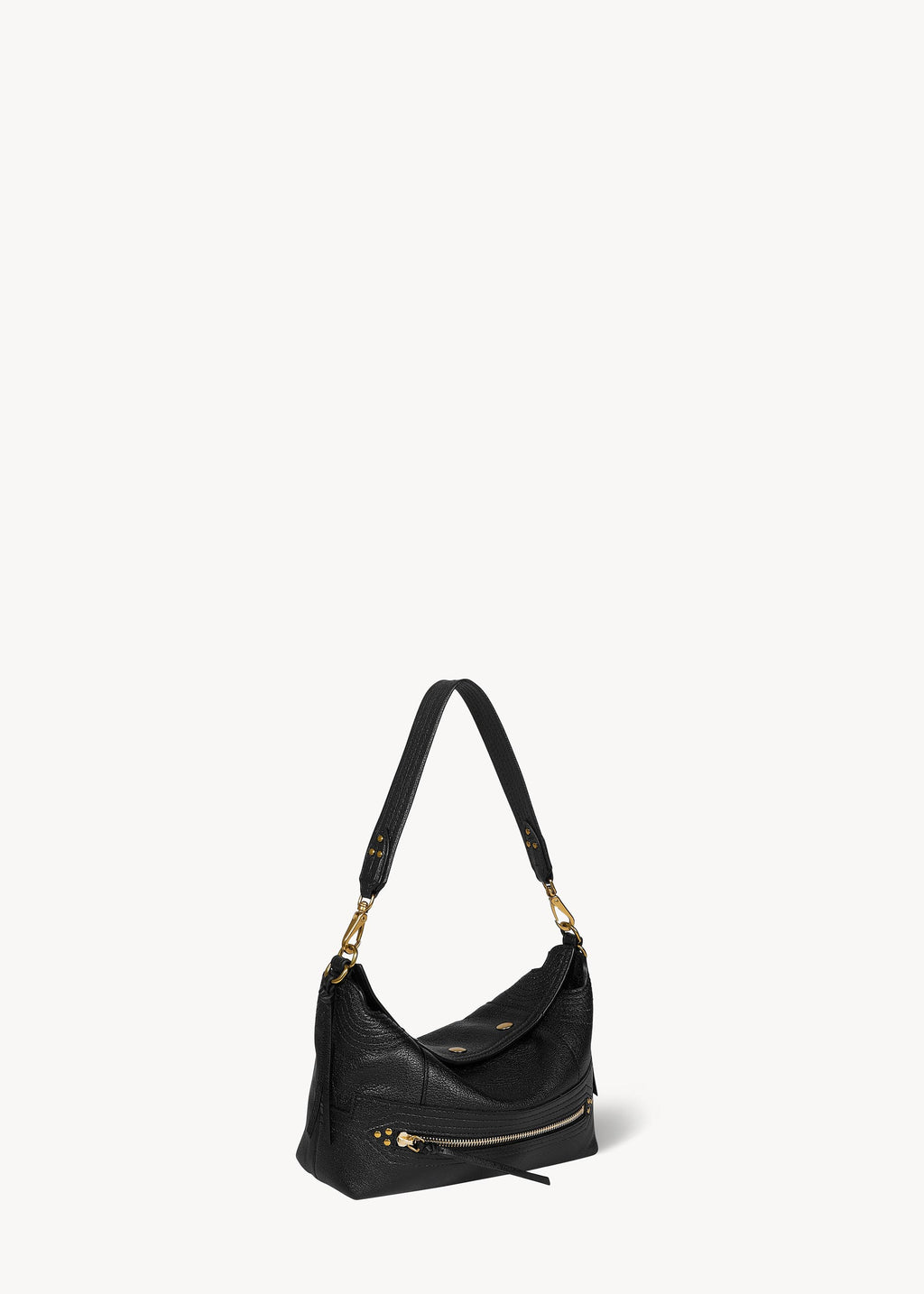 Sac Lucky Hobo Small buffle Noir Brass