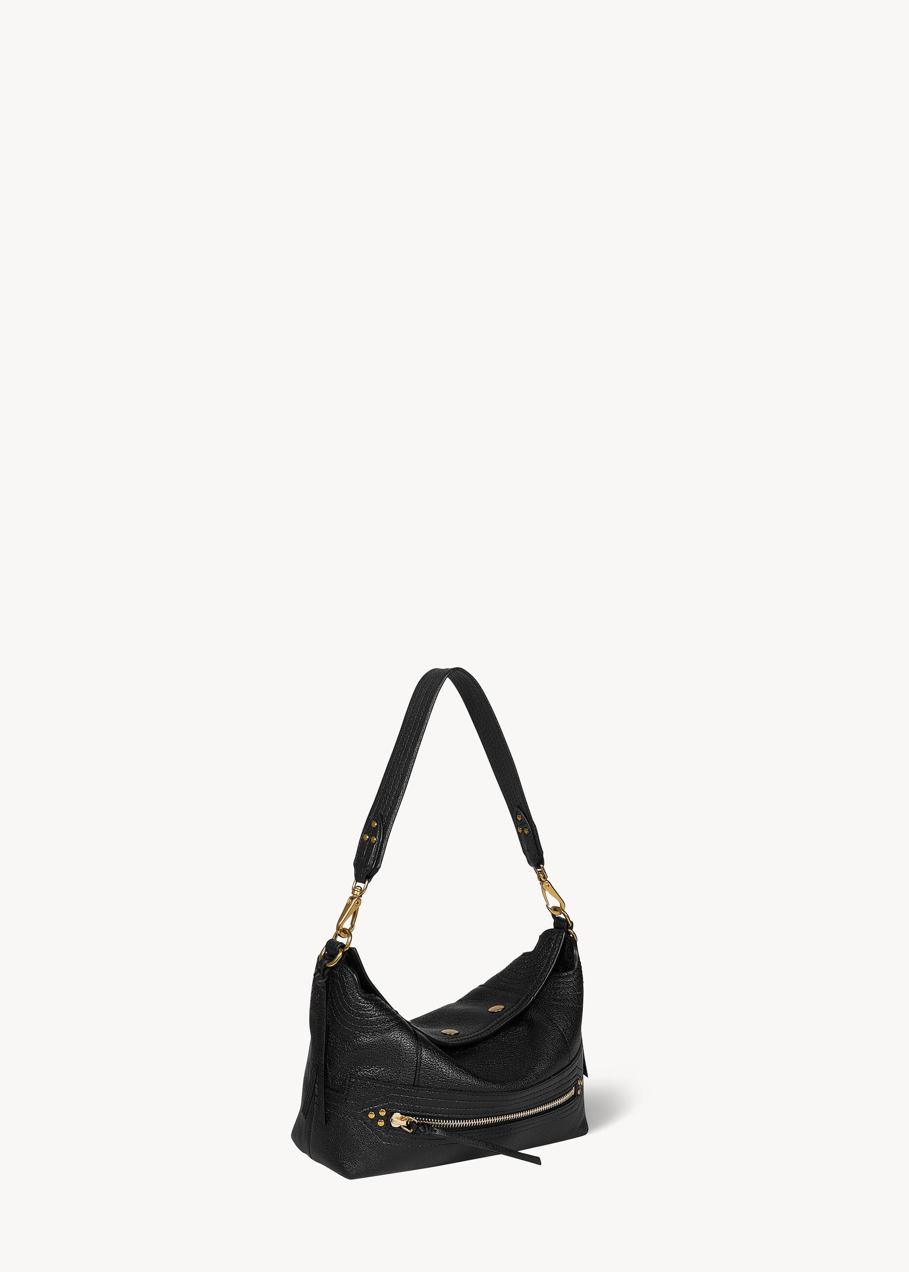 Sac Lucky Hobo Small buffle Noir Brass