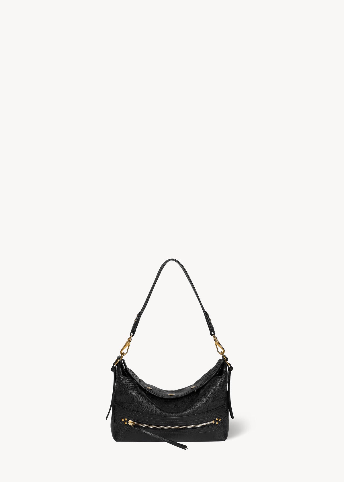 Sac Lucky Hobo Small buffle Noir Brass