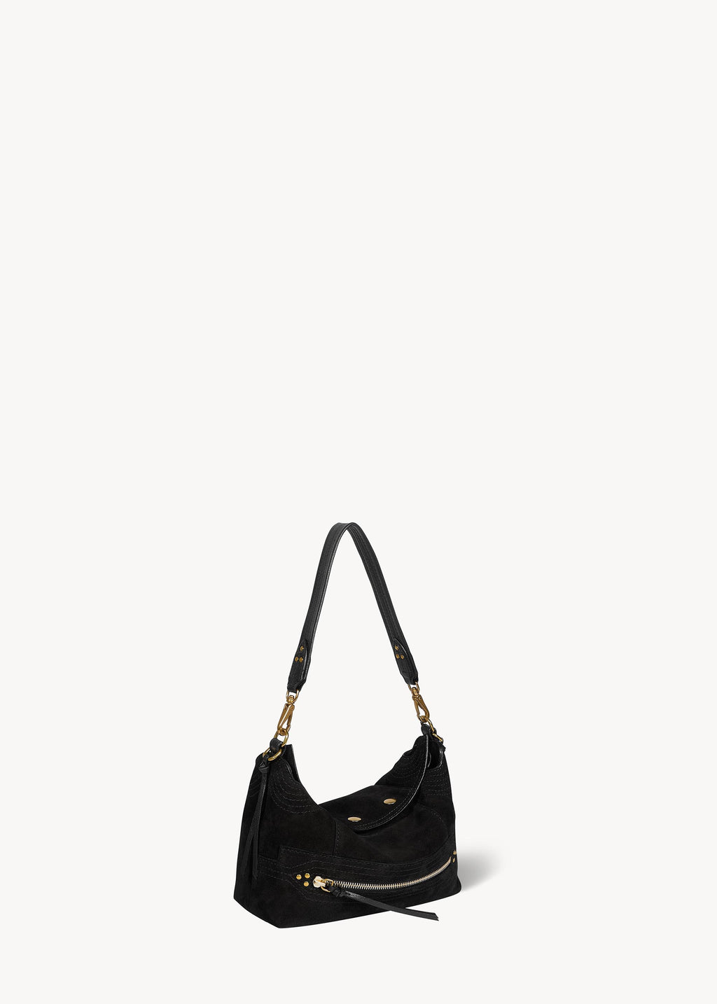 Sac Lucky Hobo Small Croûte Velours Noir