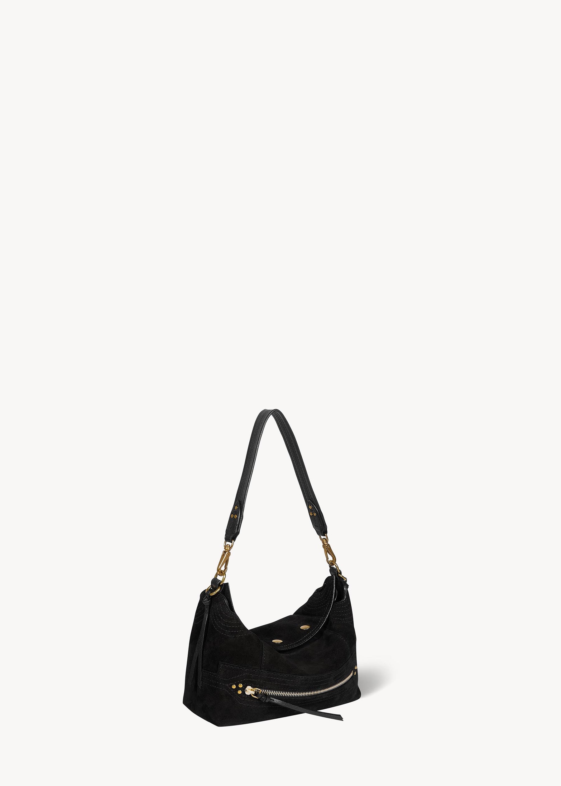 Sac Lucky Hobo Small Croûte Velours Noir