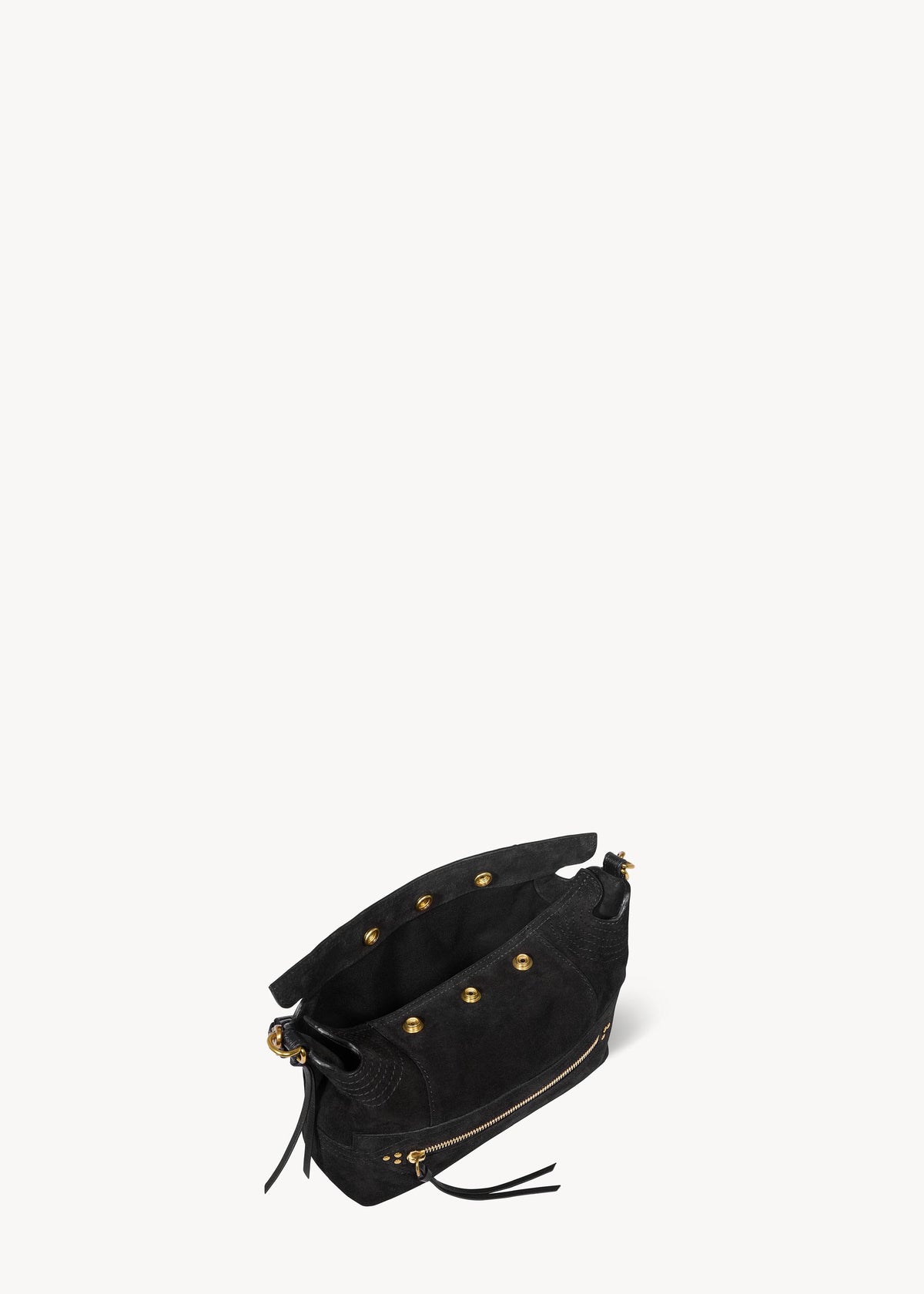 Sac Lucky Hobo Small Croûte Velours Noir