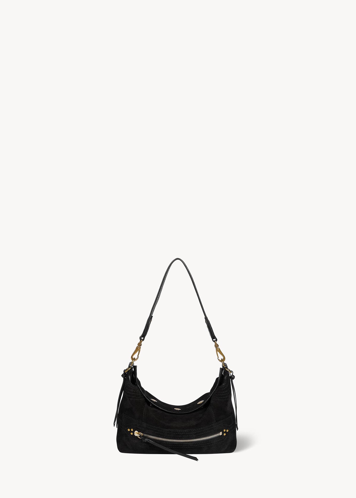 Sac Lucky Hobo Small Croûte Velours Noir