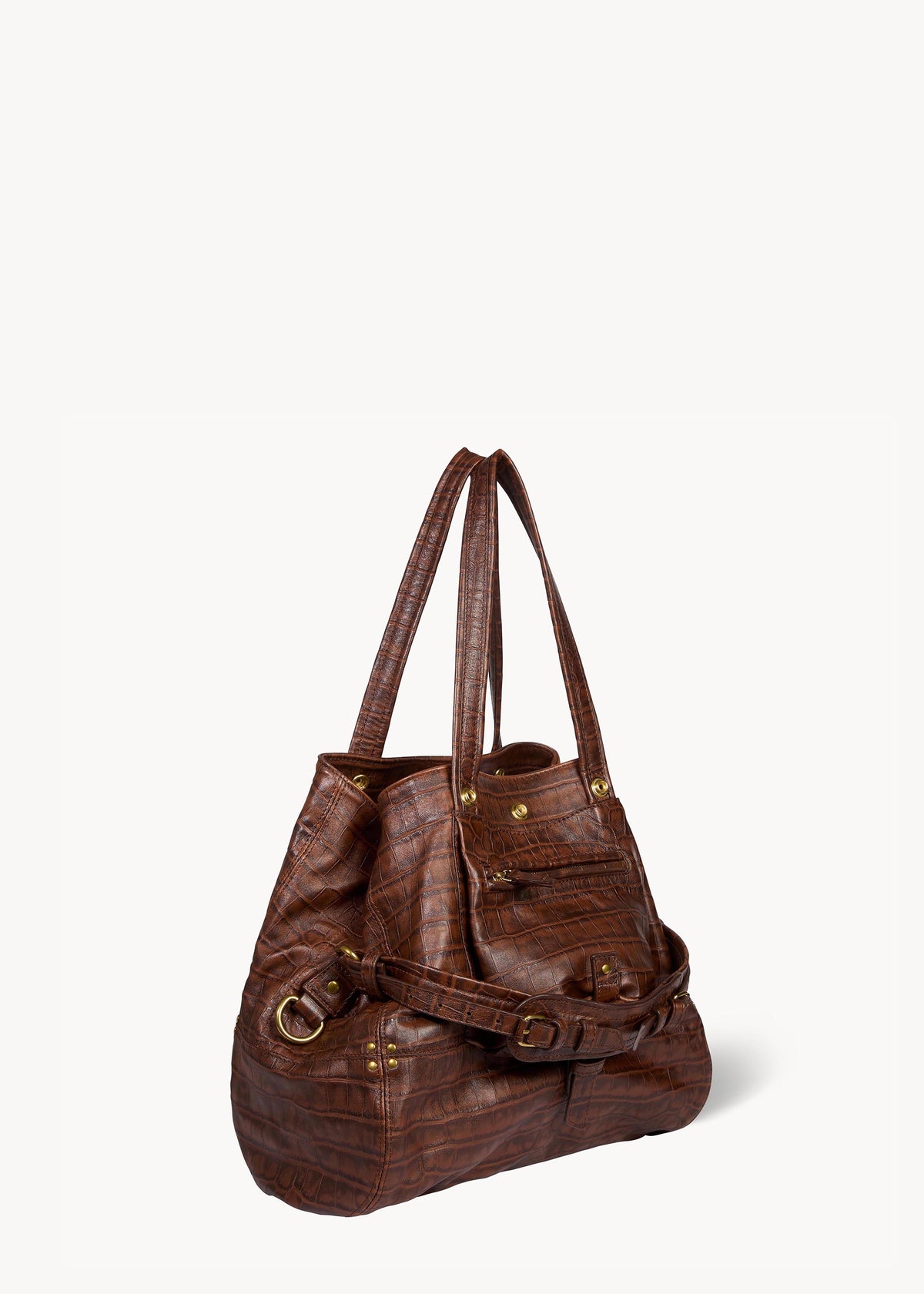 Sac Cabas Billy M Mouton Imprimé Croco Cigare