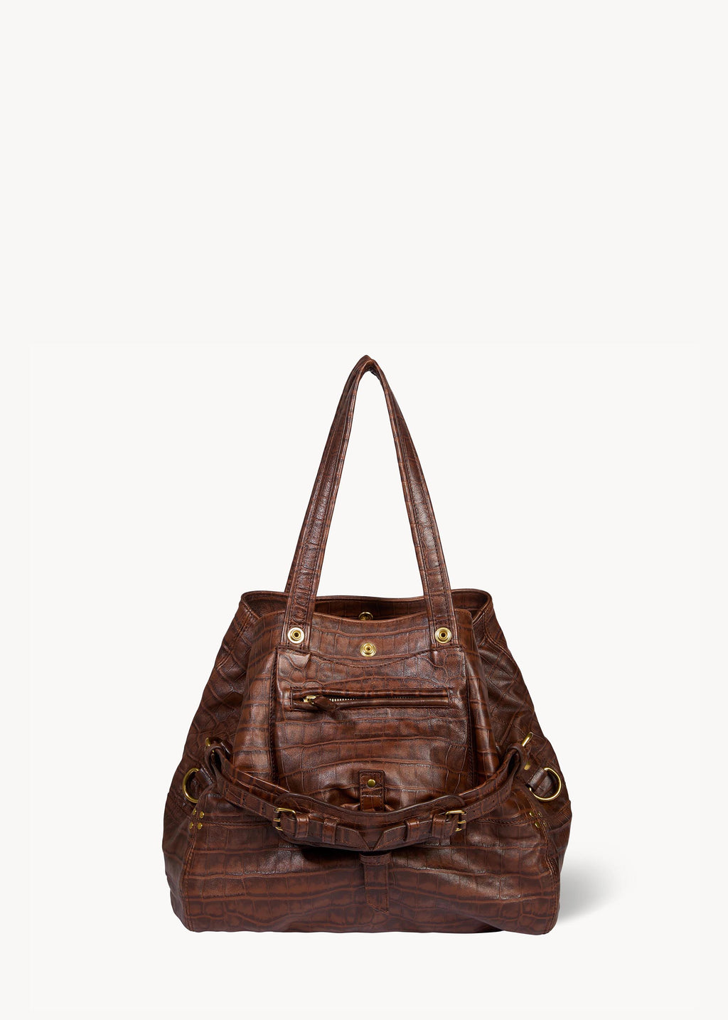 Sac Cabas Billy M Mouton Imprimé Croco Cigare