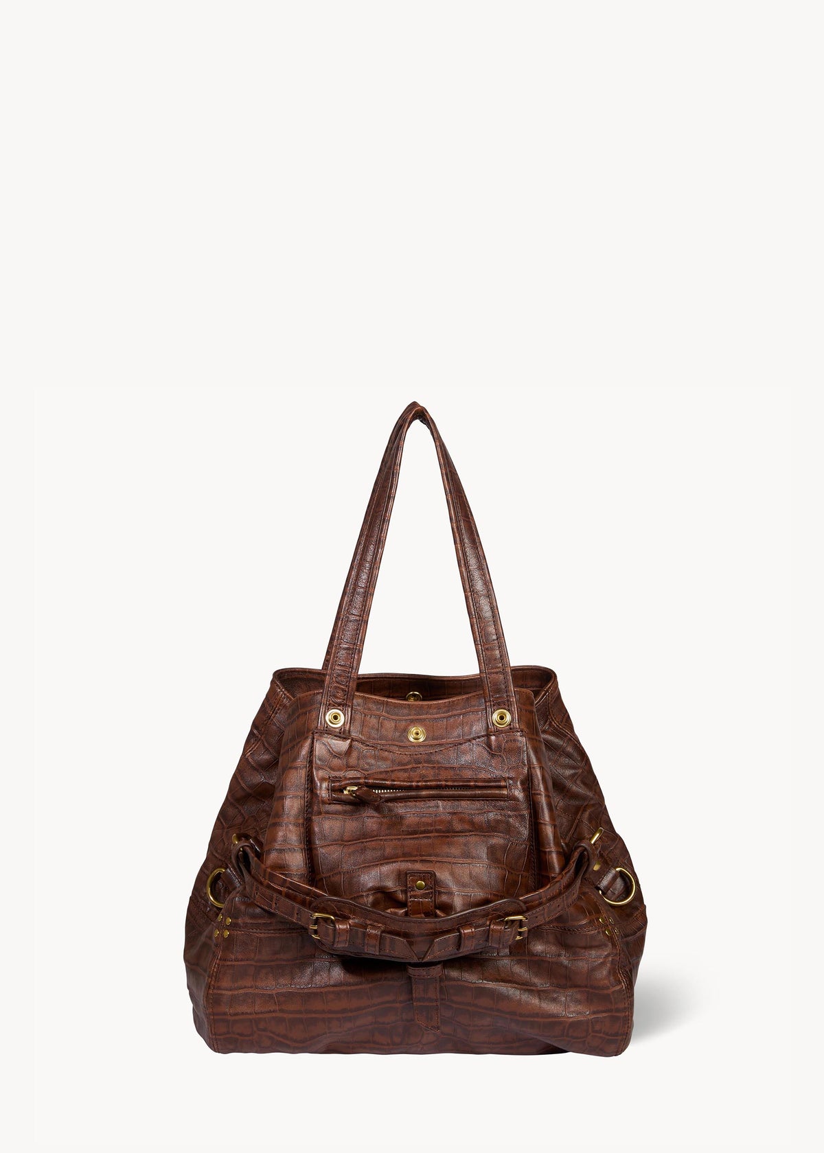 Sac Cabas Billy M Mouton Imprimé Croco Cigare