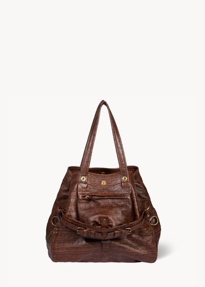 Sac Cabas Billy M Mouton Imprimé Croco Cigare