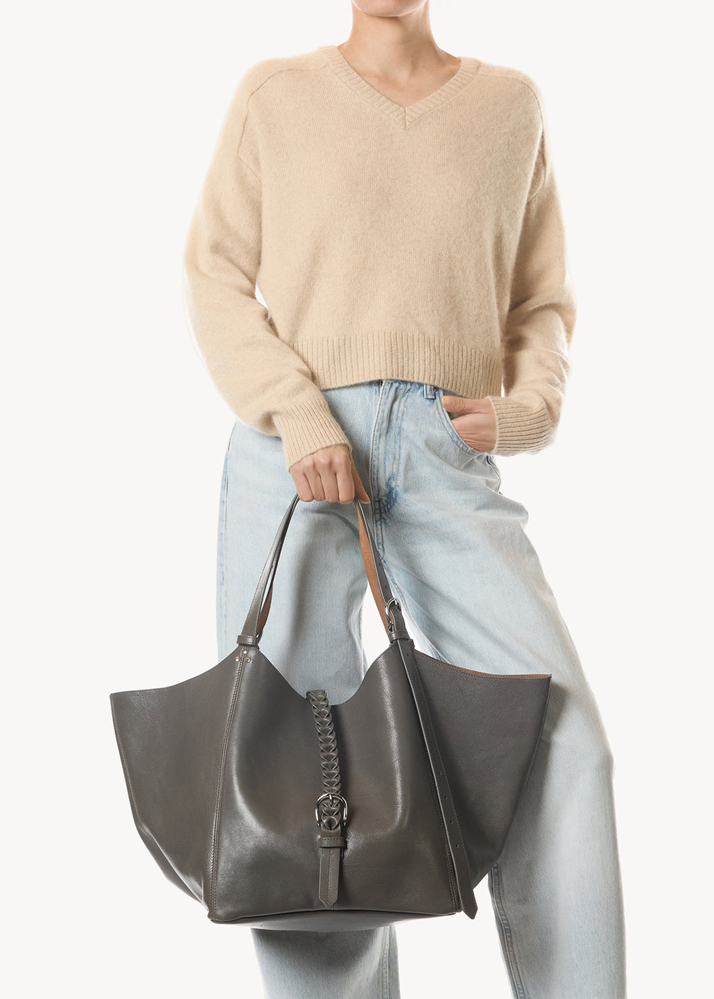 Sac Cabas Joseph M buffle Gris