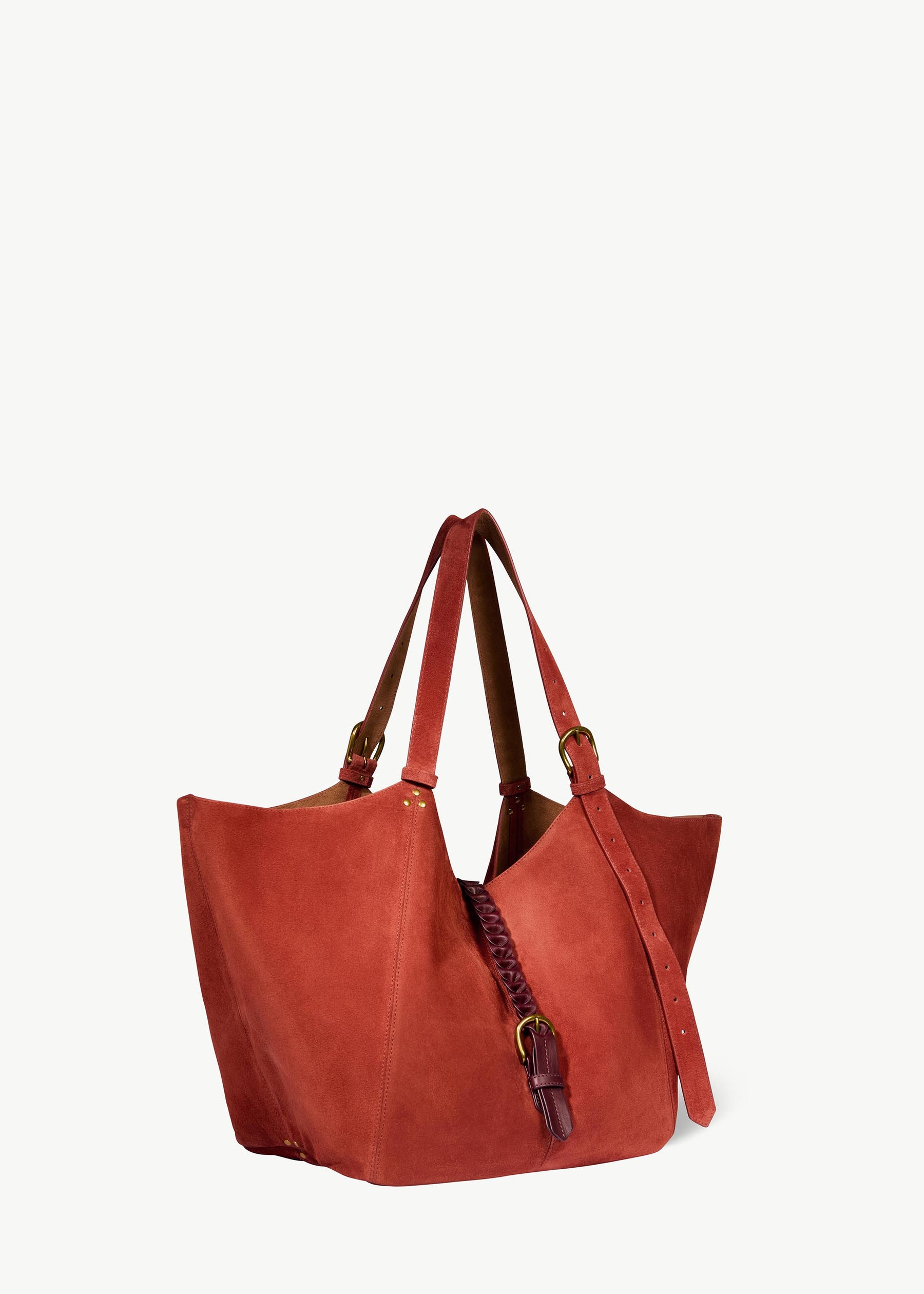 Sac Cabas Joseph M Croûte Velours Rouille