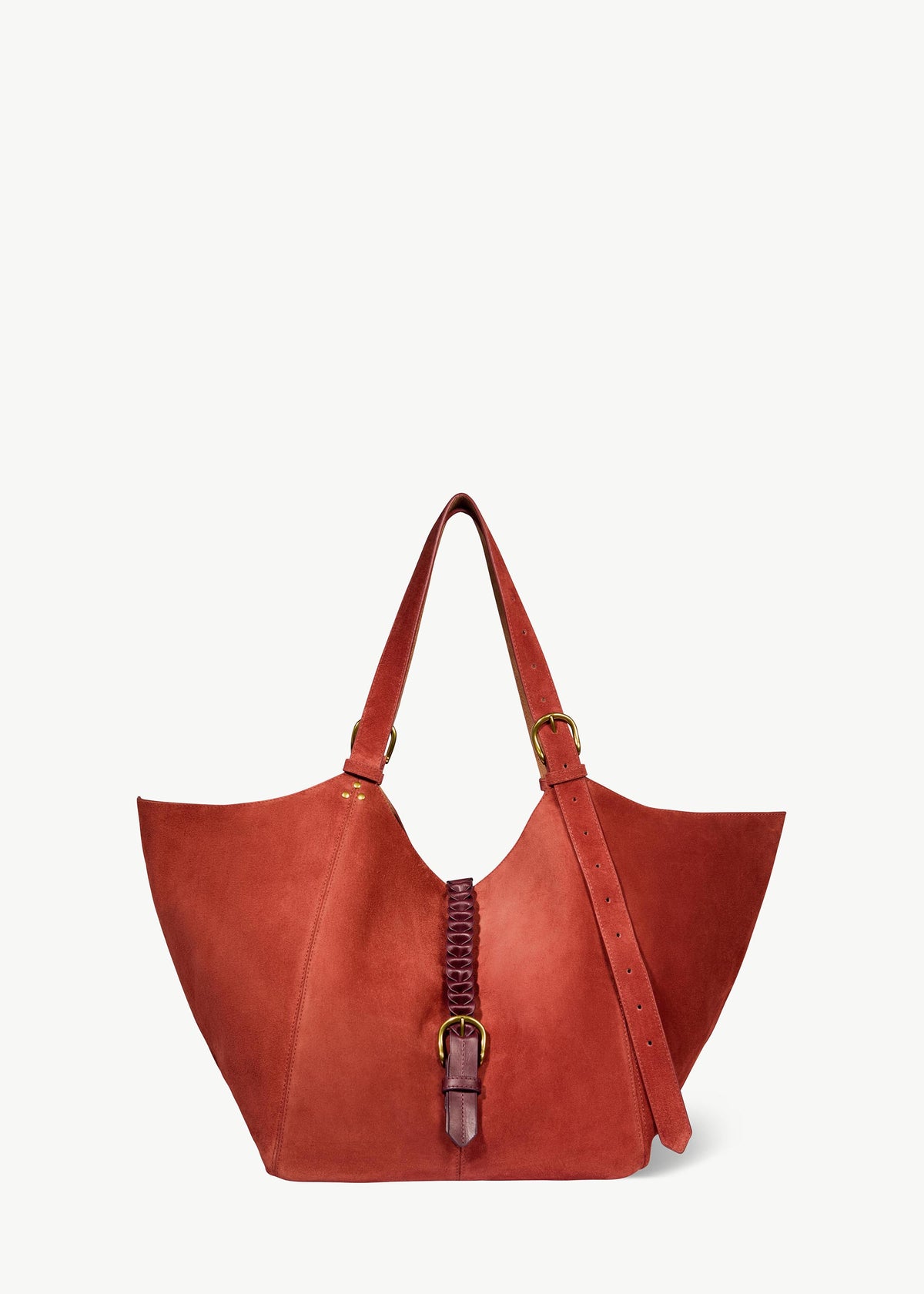 Sac Cabas Joseph M Croûte Velours Rouille