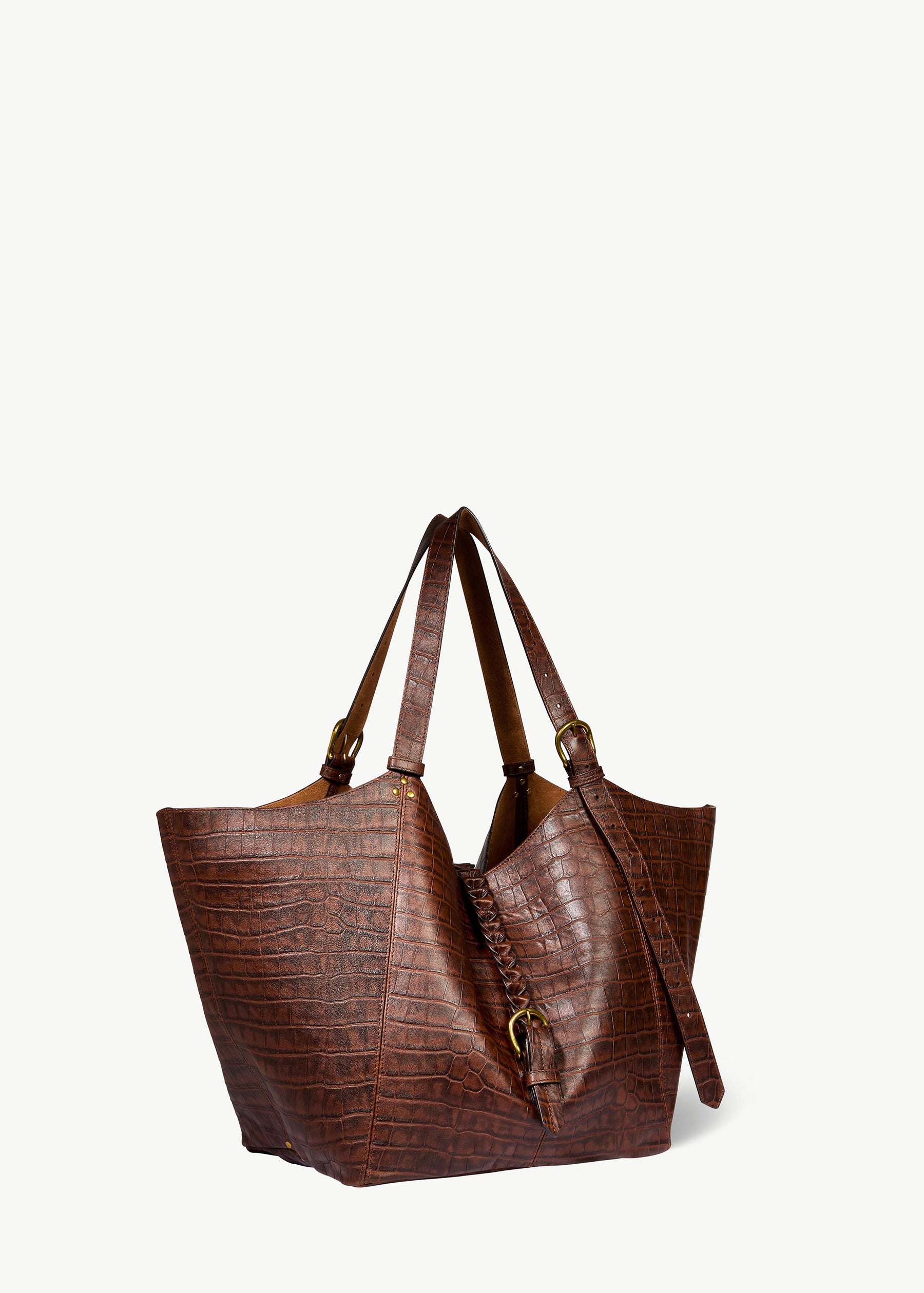 Sac Cabas Joseph M Mouton Imprimé Croco Cigare