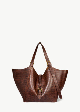 Joseph M Shopper-Tasche Imprimé Croco Cigare Schafleder