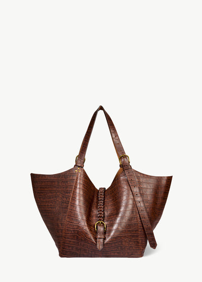 Sac Cabas Joseph M Mouton Imprimé Croco Cigare