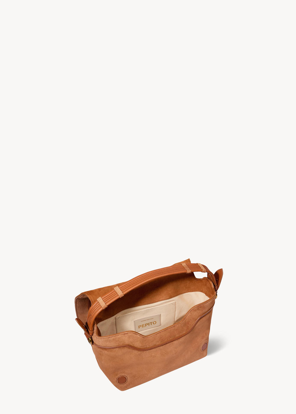 Sac Pepito M Croûte Velours Caramel