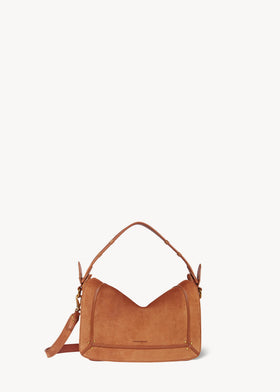 Sac Pepito M Croûte Velours Caramel