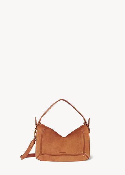 Sac Pepito M Croûte Velours Caramel