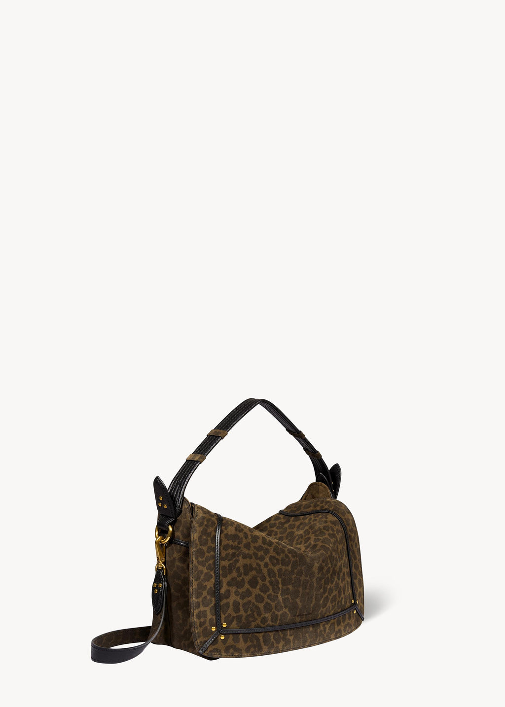 Sac Pepito M Croûte Velours Imprimé Léopard kaki