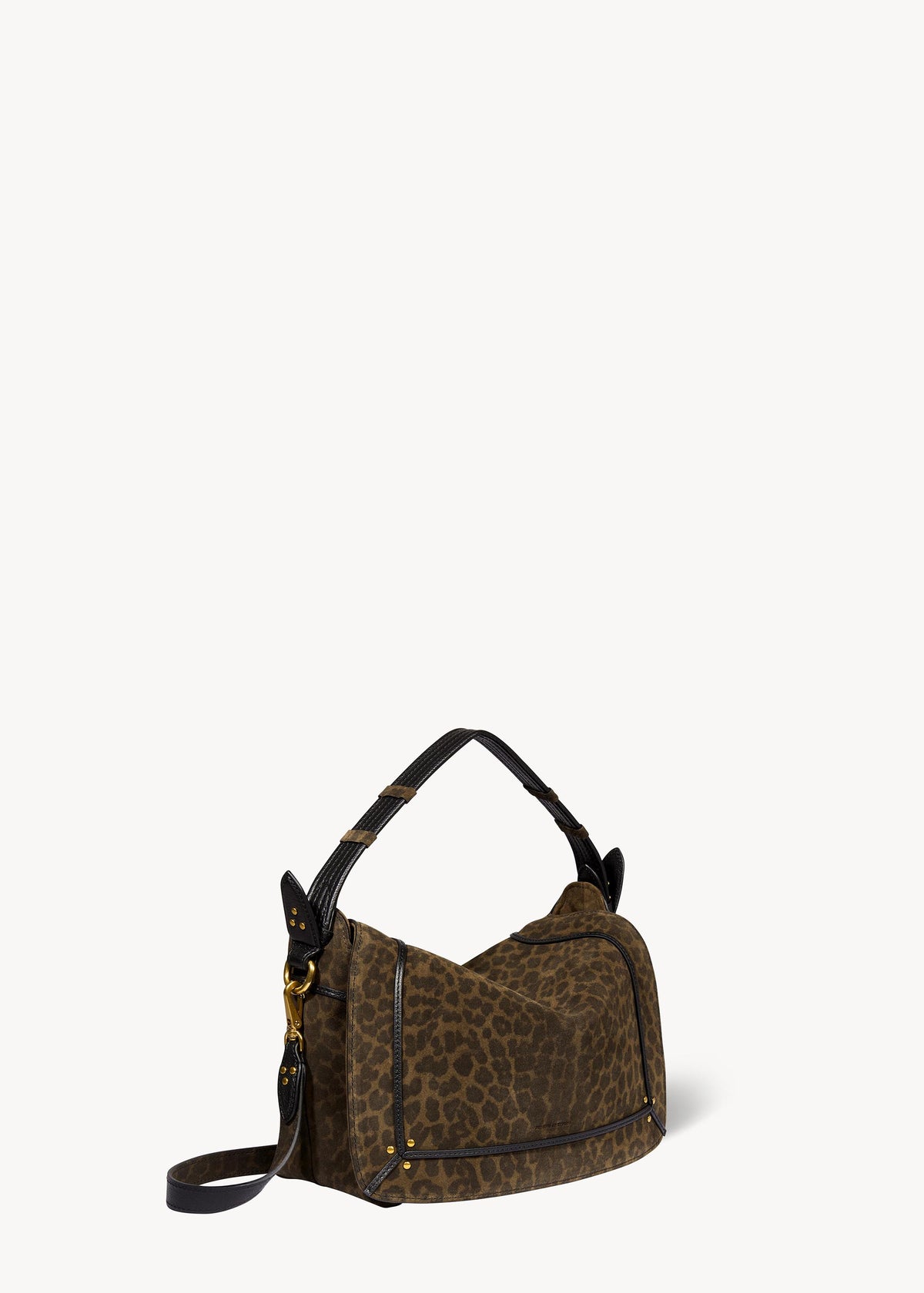 Sac Pepito M Croûte Velours Imprimé Léopard kaki