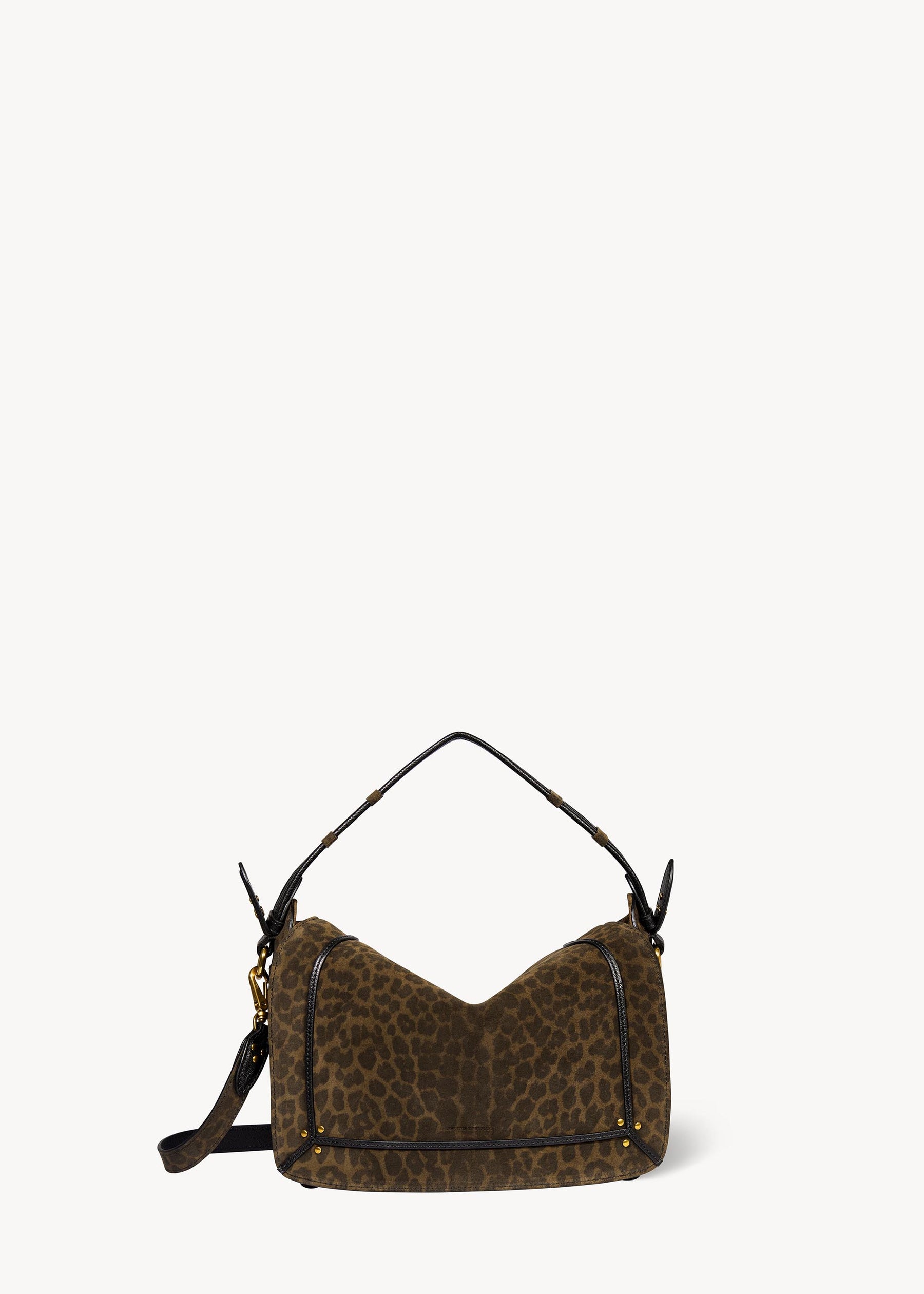 Sac Pepito M Croûte Velours Imprimé Léopard kaki