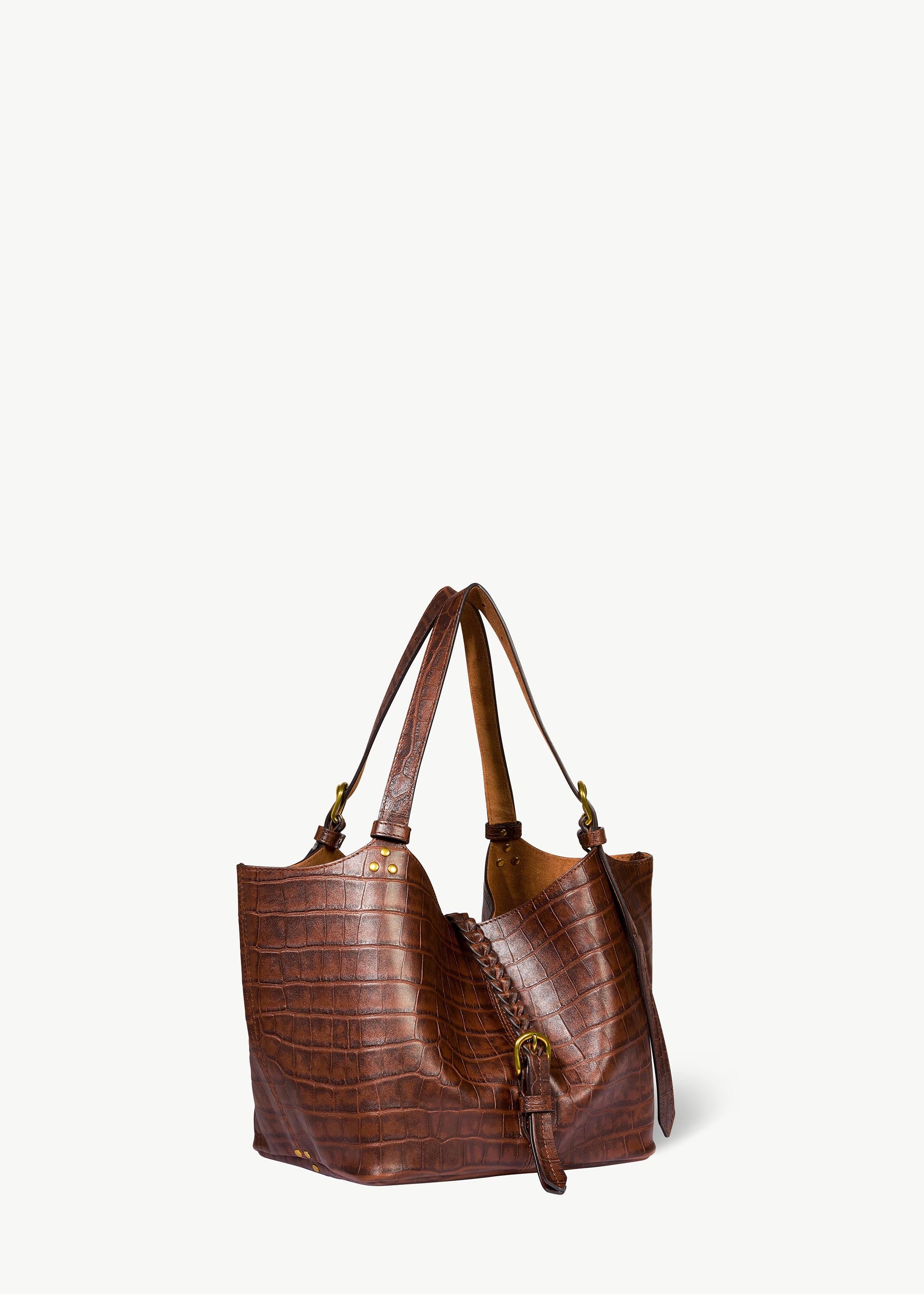 Sac Cabas Joseph S Mouton Imprimé Croco Cigare