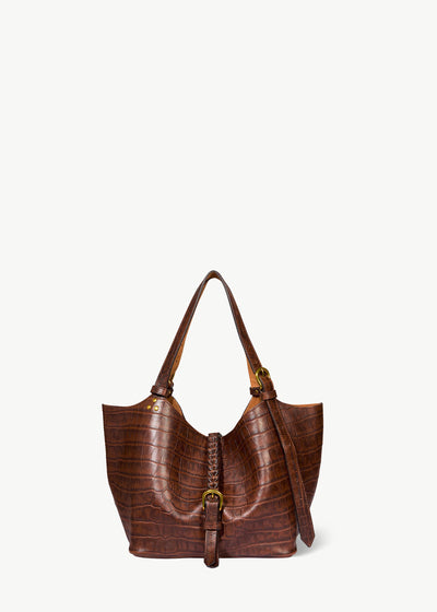 Sac Cabas Joseph S Mouton Imprimé Croco Cigare