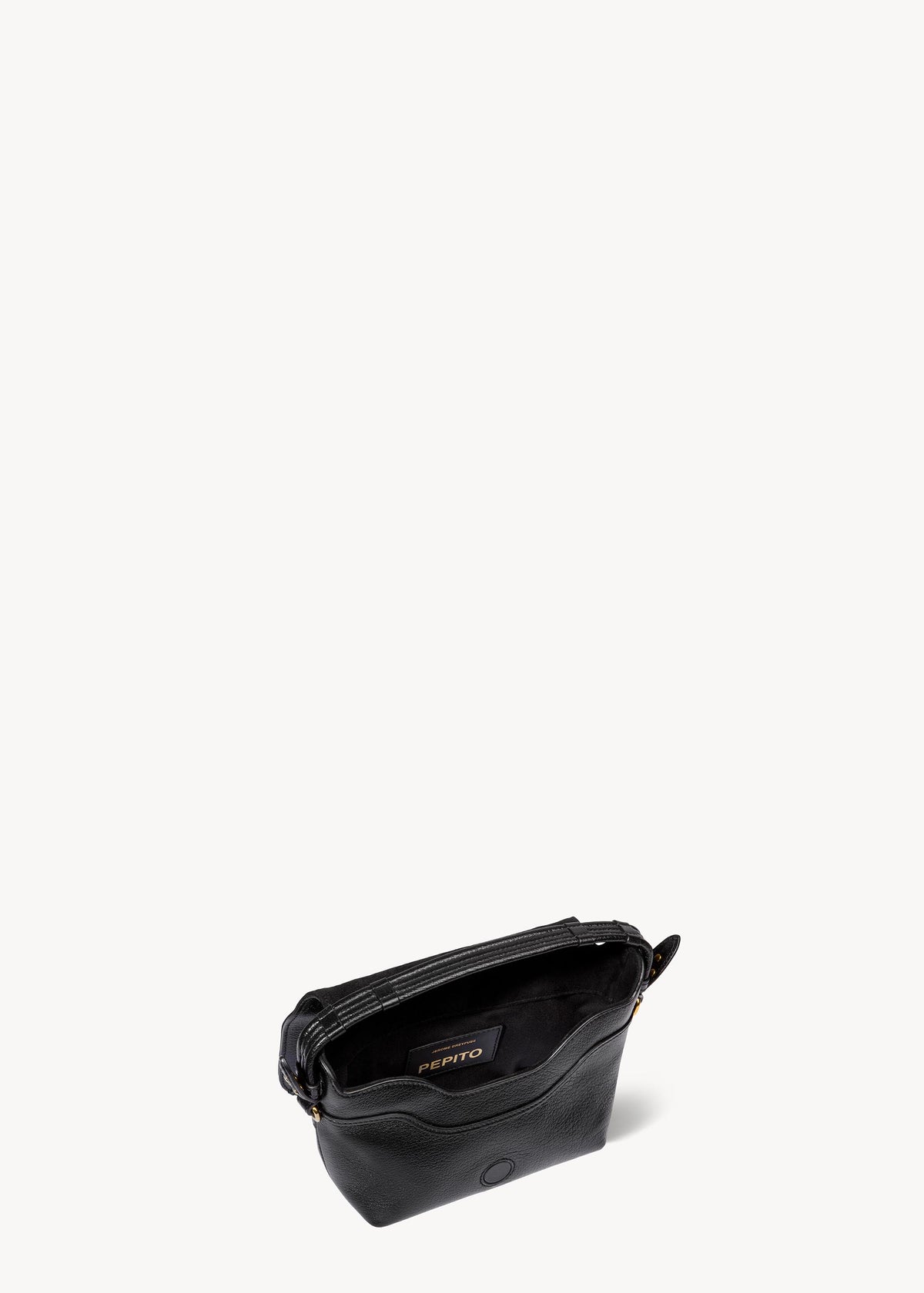 Sac Pepito S Buffle Noir Brass
