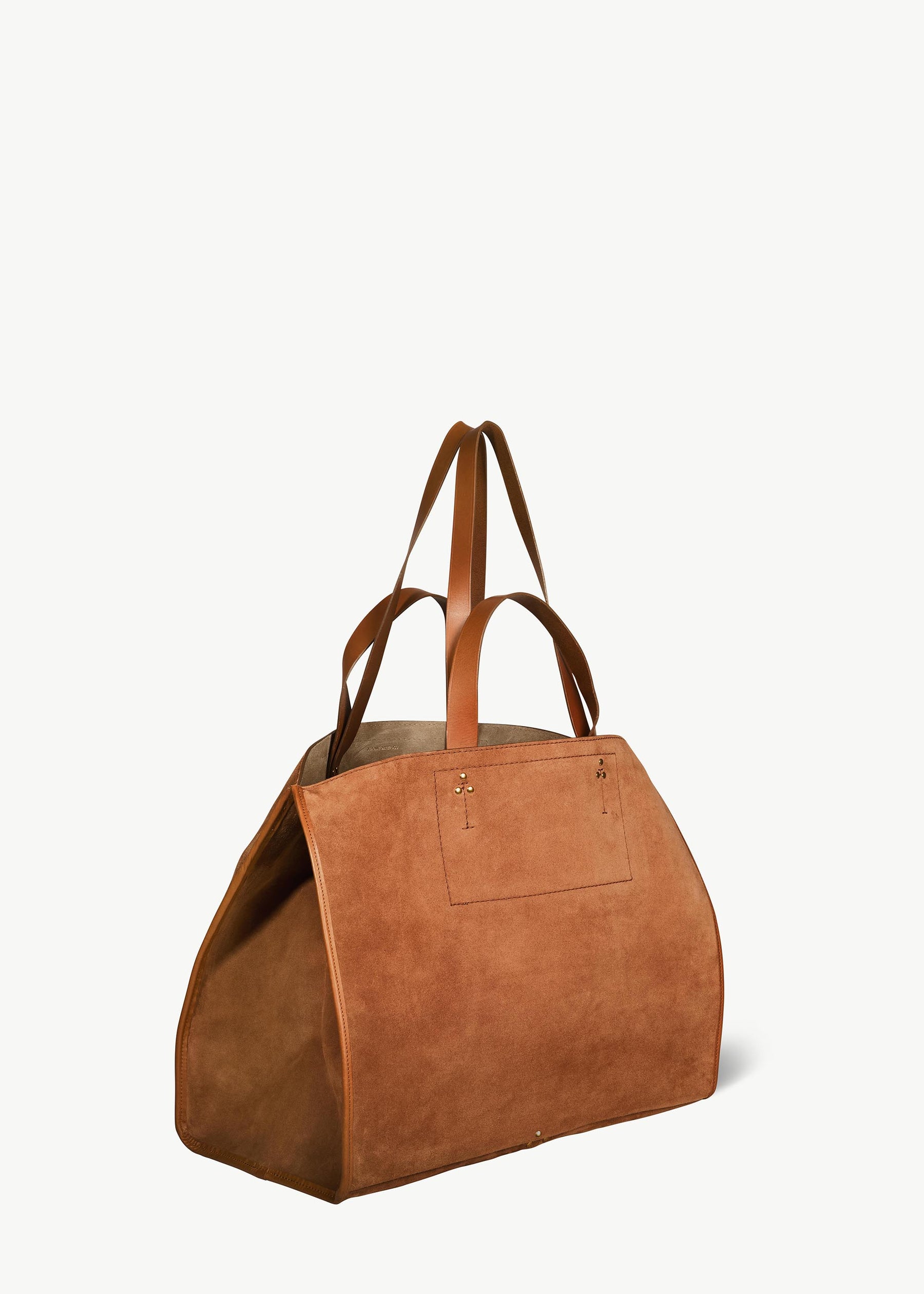 Sac Cabas Léon L Croûte Velours Caramel
